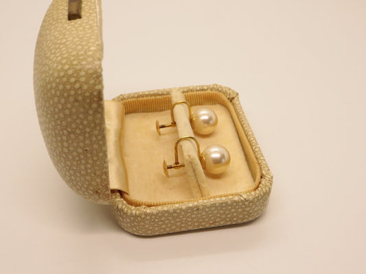 ヴィンテージイヤリング 9ctゴールド「CIRO」グラスパールイヤリング