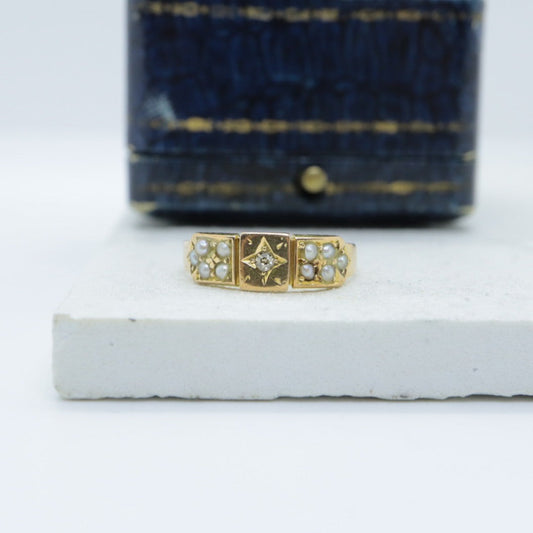 ダイヤモンド+シードパールリング