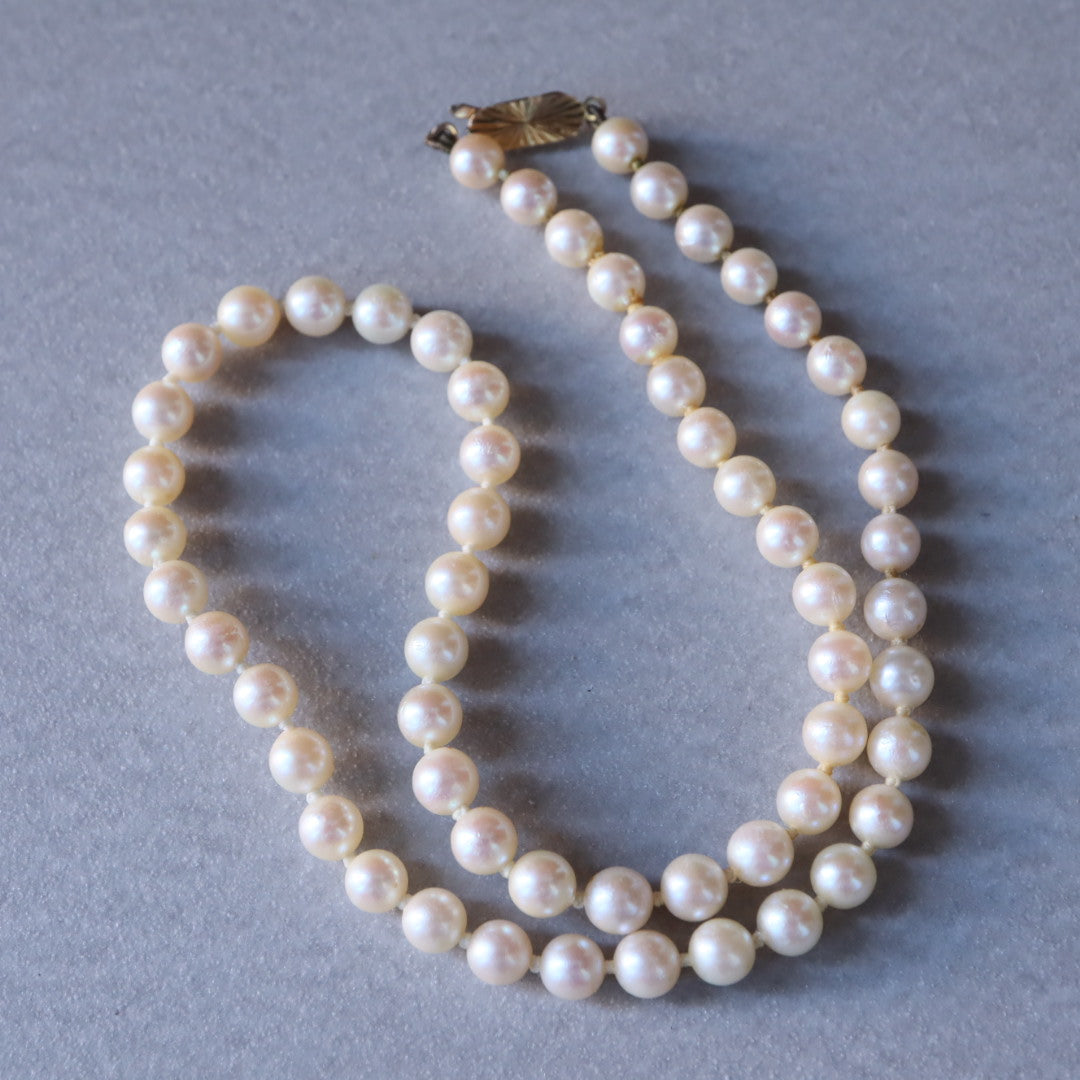 ヴィンテージパールネックレス＋9ctゴールド 1980s – illum seed pearl 