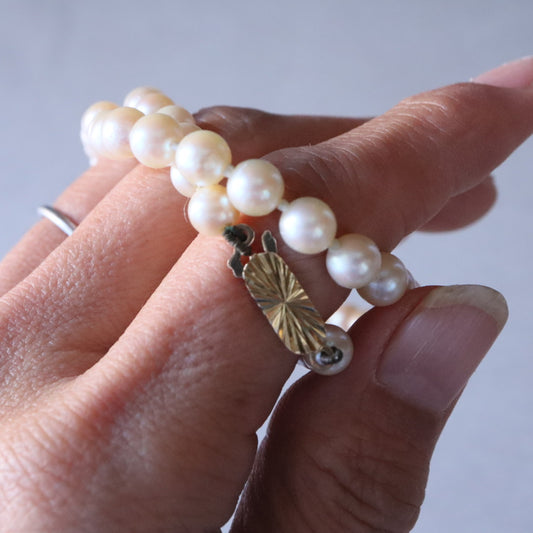 ヴィンテージパールネックレス+9ctゴールド 1980s