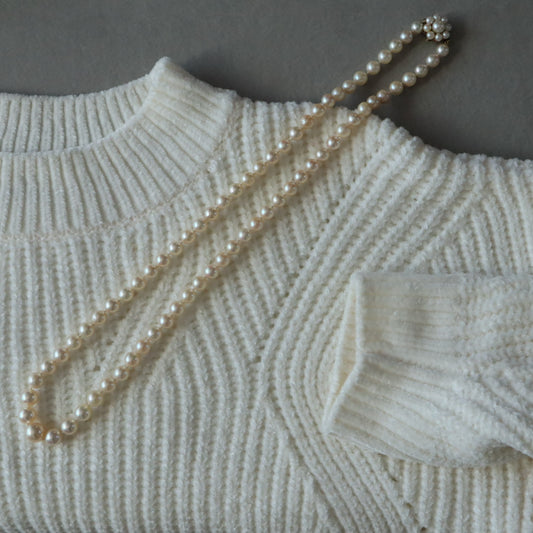 ヴィンテージパールネックレス 1966s 9ctフラワークラスプ