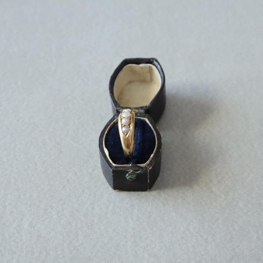 イギリスアンティーク 18ct 5連パールリング