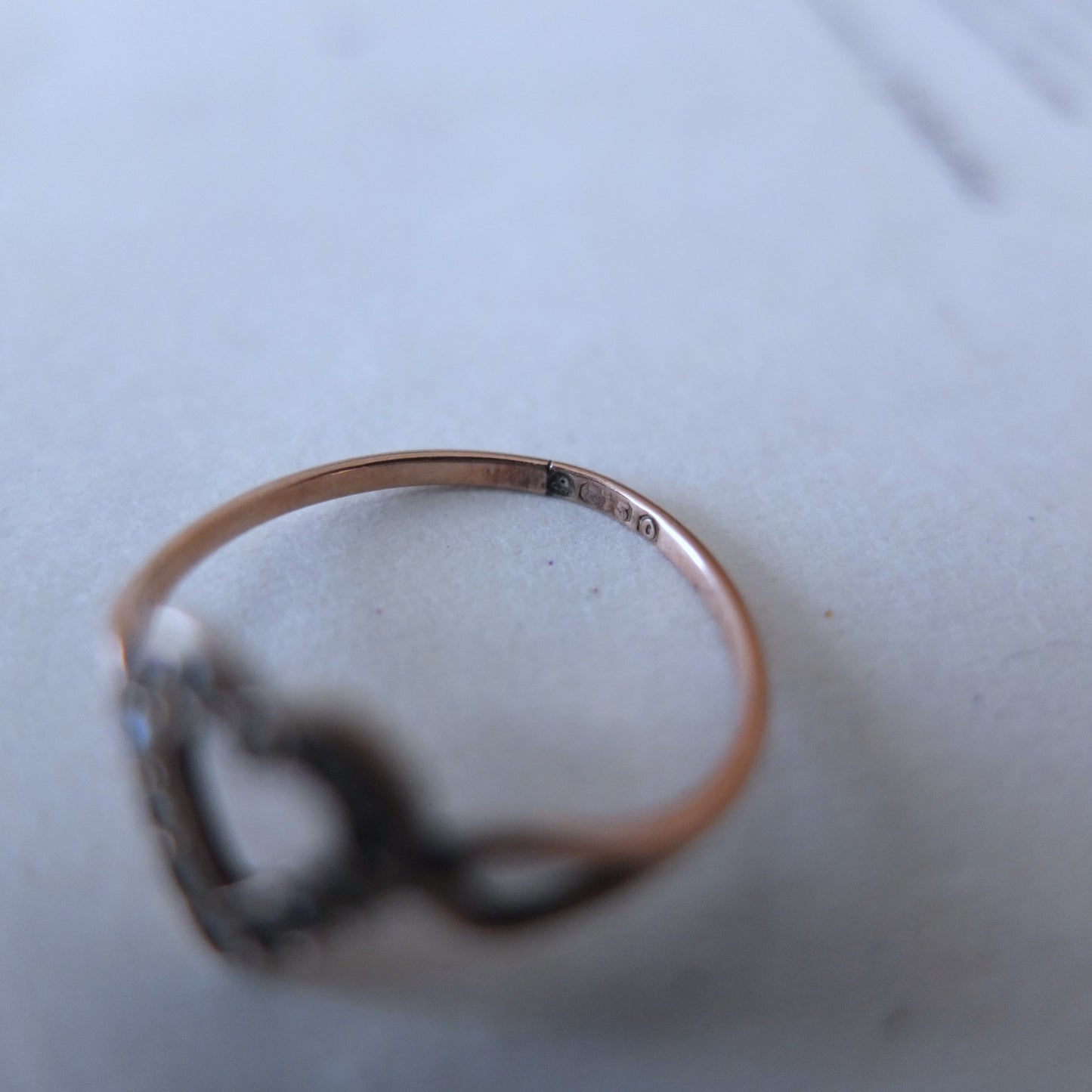 イギリスアンティーク 9ctゴールド+シードパール Heart Ring