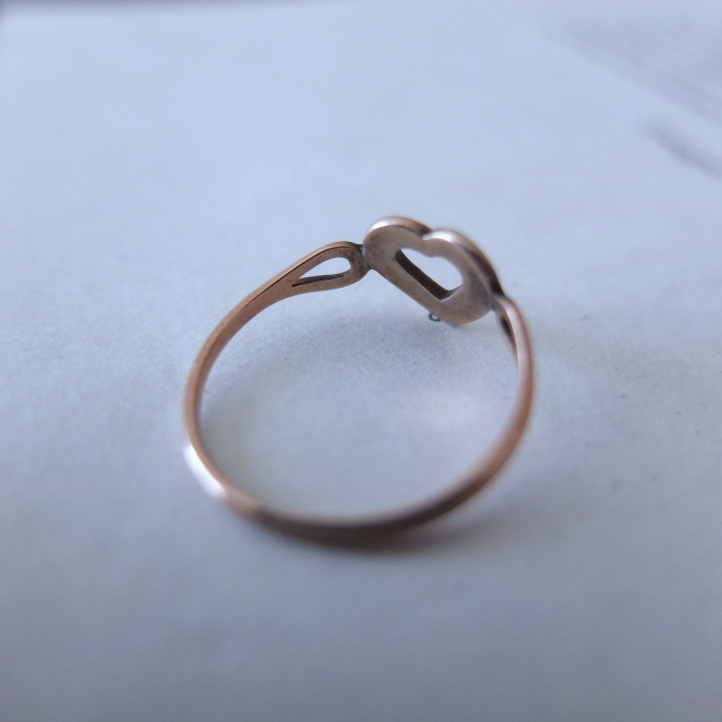イギリスアンティーク　9ctゴールド＋シードパール　Heart Ring